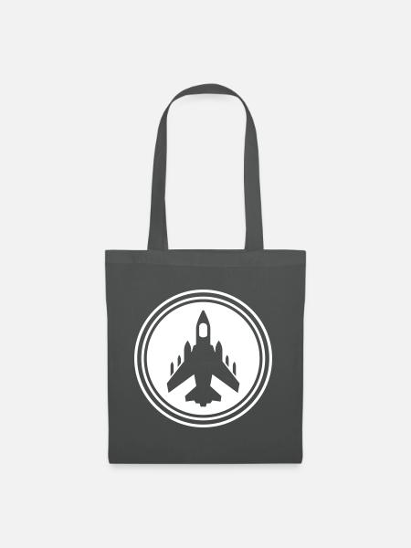 Flugzeug jet symbol - Stoffbeutel - Graphite