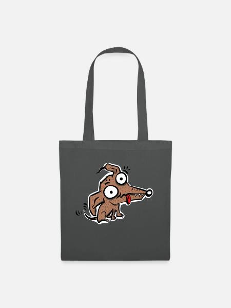Hund Zeichnung - Stoffbeutel - Graphite