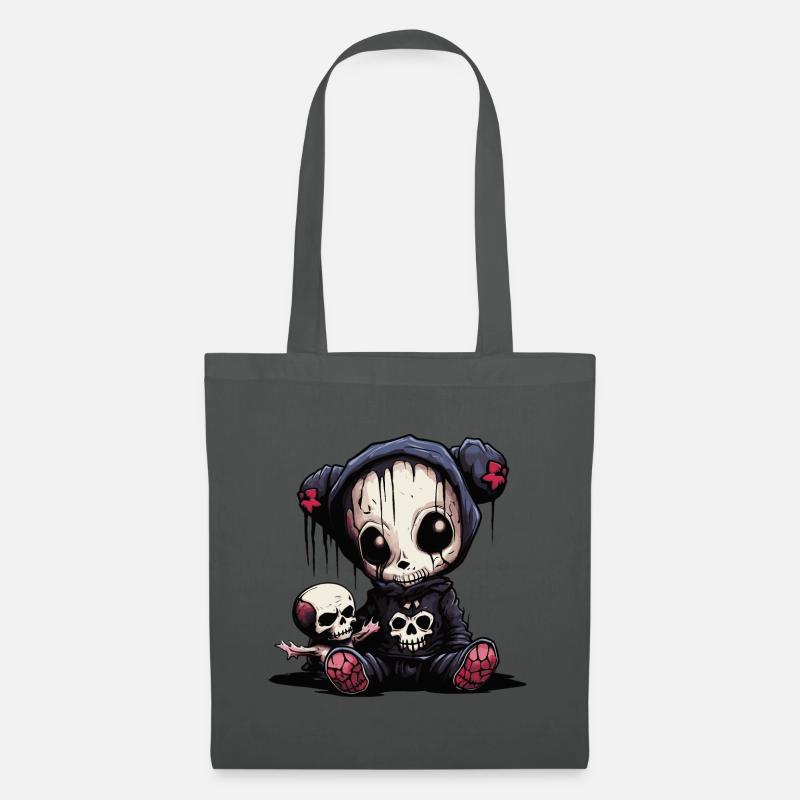 Niedlicher Emo Teddybär - Stoffbeutel - Graphite