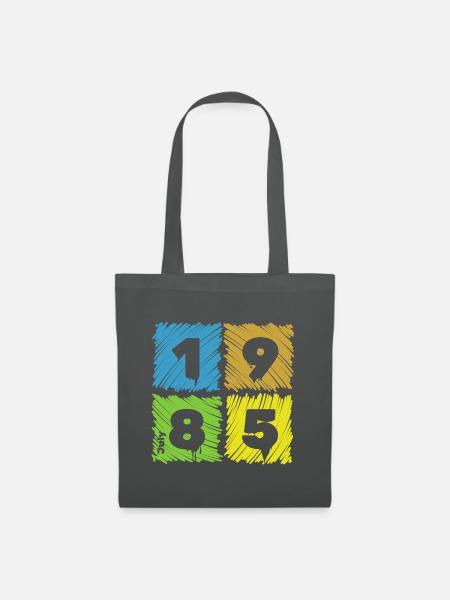 40. Geburtstag Farbige Patches since 07/1985 - Stoffbeutel - Graphite