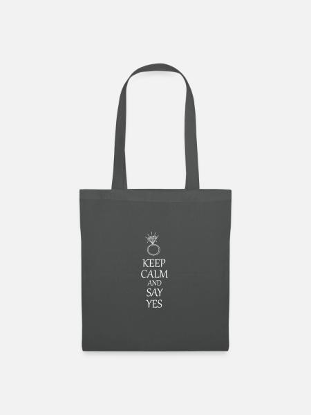 Keep calm and say yes, Valentine's Day - Tote Bag - graphite grey