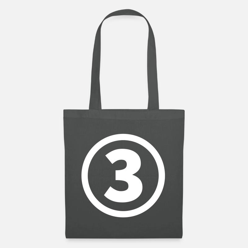 number three - Tote Bag - graphite grey