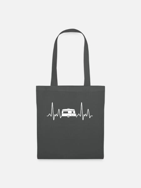Wohnwagen herzschlag wohnmobil rv camping t-shirt - Stoffbeutel - Graphite