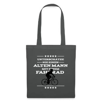 Alter Mann - Fahrrad | 2C Farbwechsel - Stoffbeutel - Graphite - Vorne