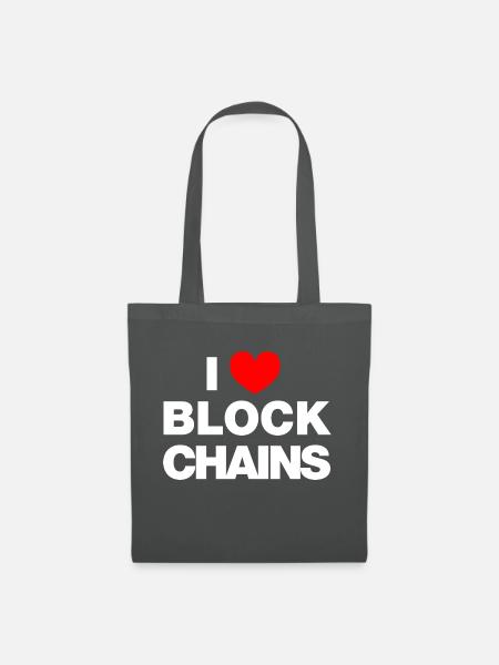 I love Blockchains - Stoffbeutel - Graphite