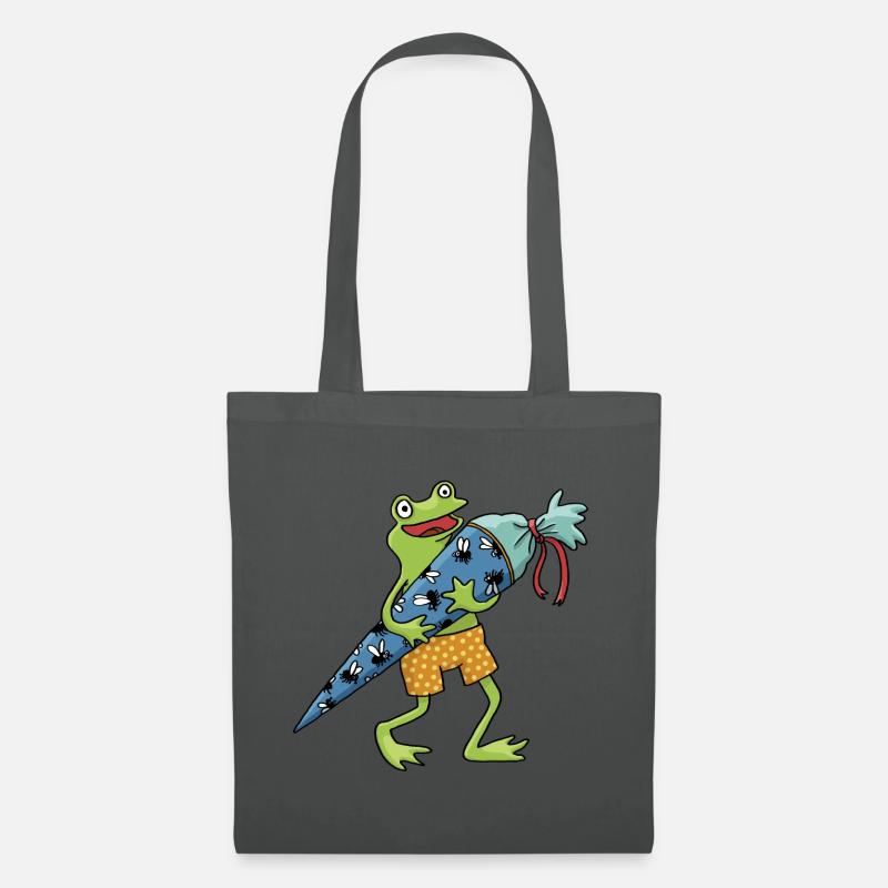Frosch Schultüte - Stoffbeutel - Graphite