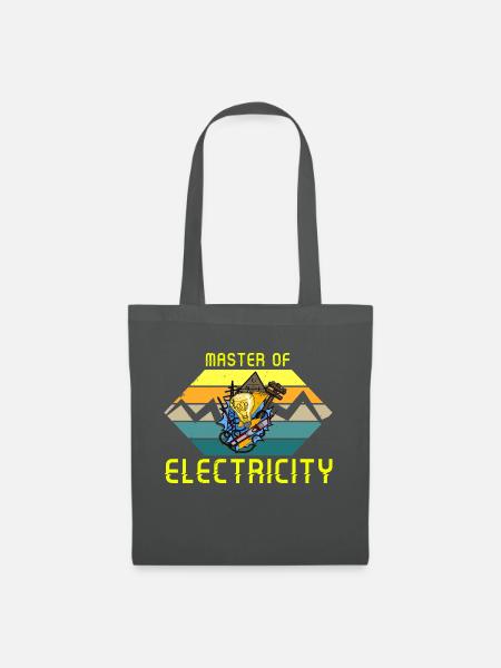 Master of electricity Elektriker Lichttechniker - Stoffbeutel - Graphite