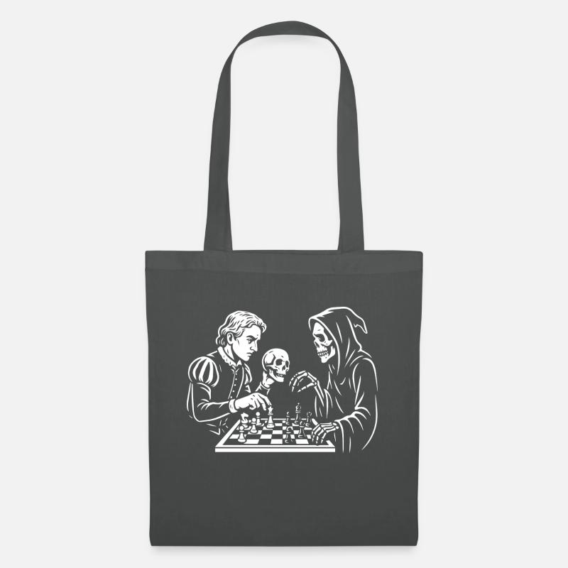 Hamlet spielt Schach mit Sensenmann - Stoffbeutel - Graphite