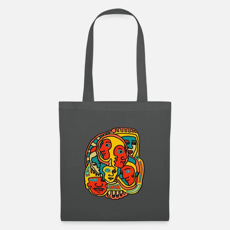 Faces - Tote Bag - graphite grey