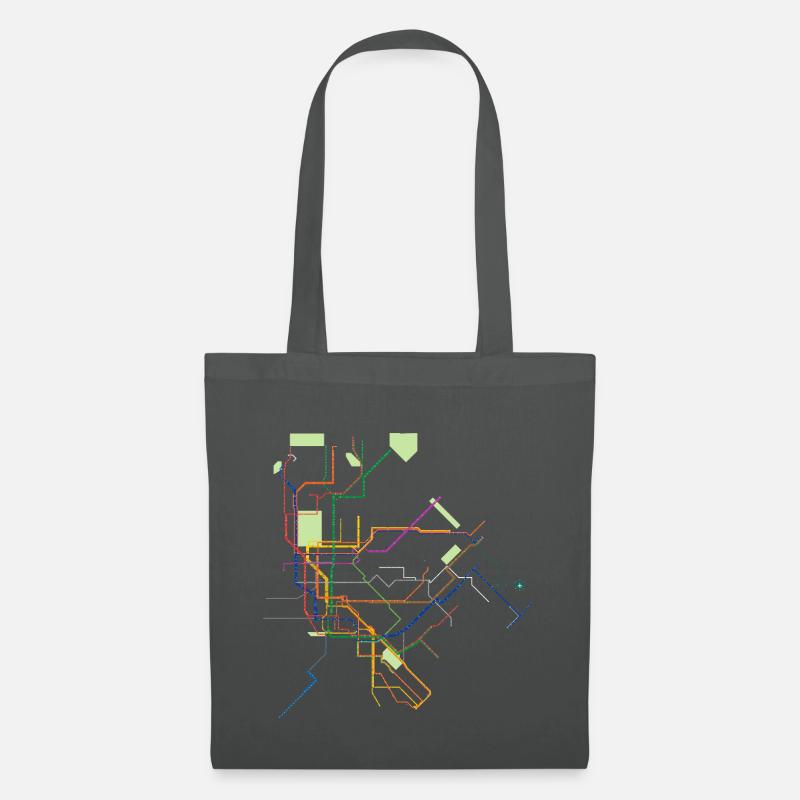 Subway U-Bahn New York Plan - Stoffbeutel - Graphite