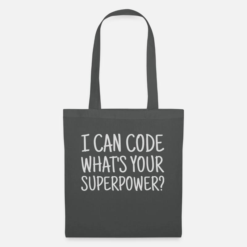 I can code what's your superpower? - Tote Bag - graphite grey