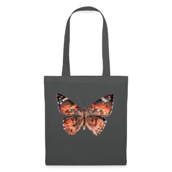 Aquarell Gemälde Distel Schmetterling - Stoffbeutel - Graphite - Vorne