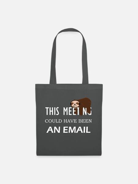 Faultier Comic Email Meeting - Stoffbeutel - Graphite