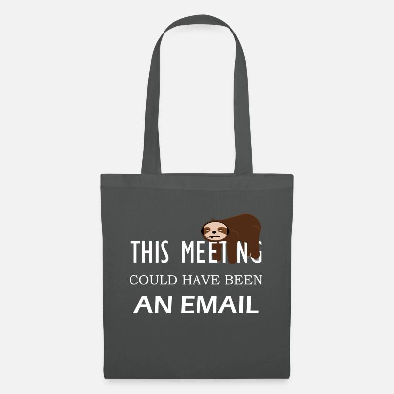 Faultier Comic Email Meeting - Stoffbeutel - Graphite