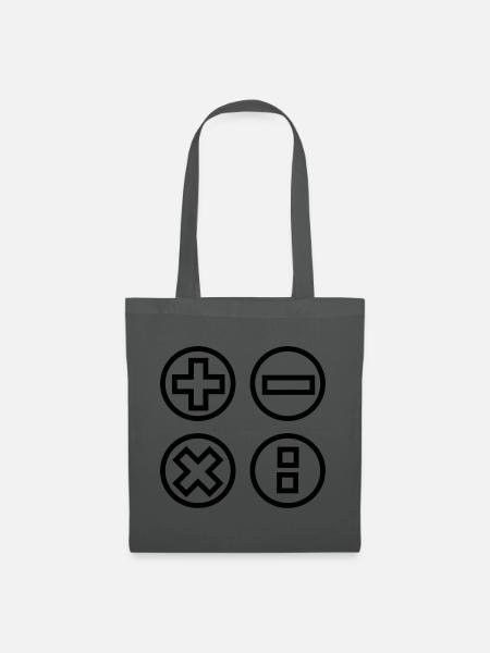 Logo mit vier Emblemen berechnen Schattenbild - Stoffbeutel - Graphite