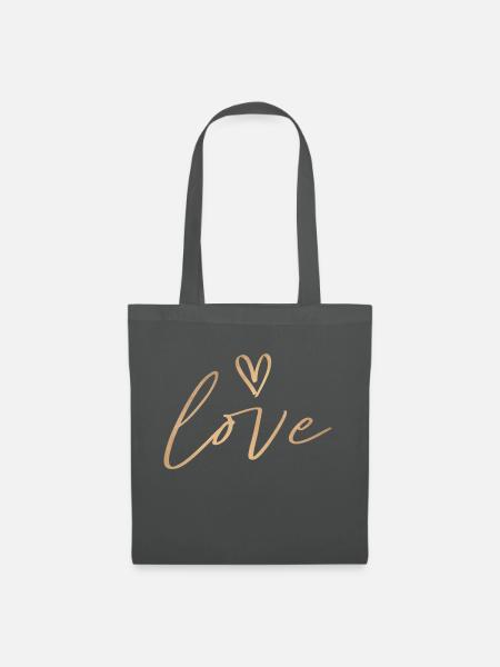 Liebe Liebe - Stoffbeutel - Graphite