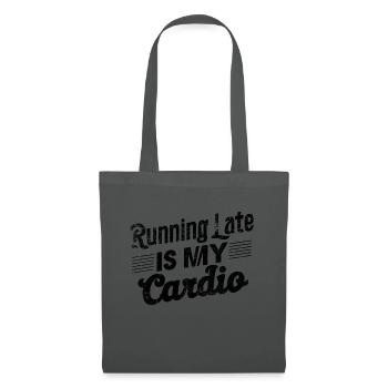 Spätes Cardio - Sport Humor - Stoffbeutel - Graphite - Vorne
