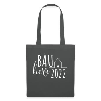 Bauherr 2022 Häuslebauer Hausbesitzer Hausbau - Stoffbeutel - Graphite - Vorne