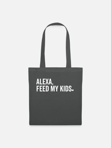 Alexa füttern meine Kinder - Stoffbeutel - Graphite