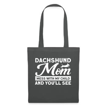Dackel Dackel Dackel Mama Dackel Haustier - Stoffbeutel - Graphite - Vorne
