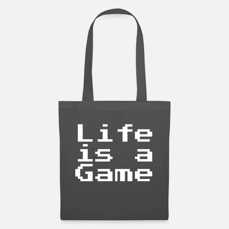 Life is a game - Stoffbeutel - Graphite