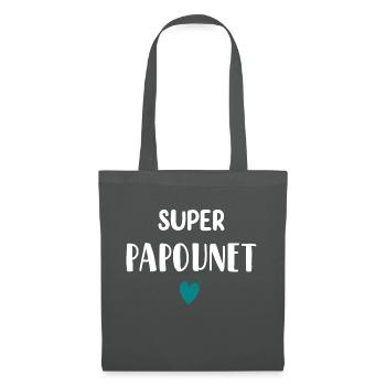 Papounet cadeau original pour papa noël, fête - Sac en tissu - gris graphite - Devant