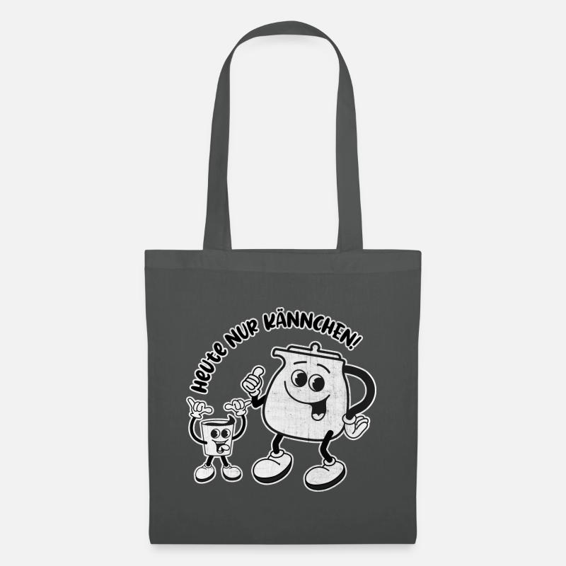 Heute nur Kännchen. Wird ein harter Tag – RETRO - Stoffbeutel - Graphite