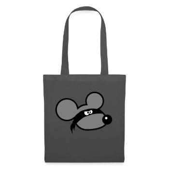 Maus Böse Räuber Ninja Überfall Dieb Tuch Augen - Stoffbeutel - Graphite - Vorne