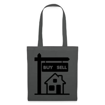 Acheter vente logo courtier - Sac en tissu - gris graphite - Devant