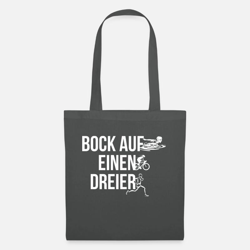 Triathlon bock auf einen Dreier? - Stoffbeutel - Graphite