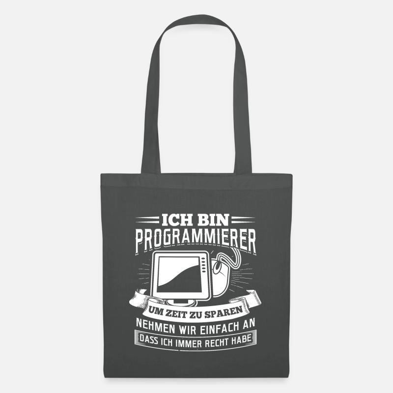 Ich bin Programmierer Coding Linux Nerd - Stoffbeutel - Graphite
