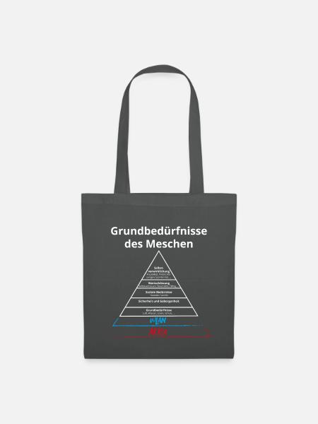 Grundbedürfnisse des Menschen: Wlan und Akku! - Stoffbeutel - Graphite