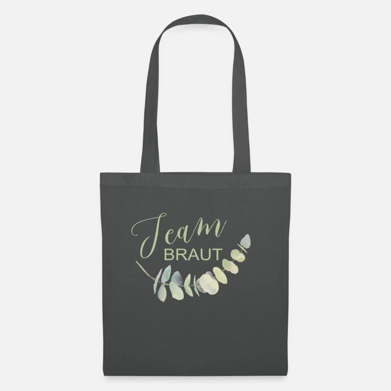 Brautshirts 2019 Eukalyptus Team - Stoffbeutel - Graphite