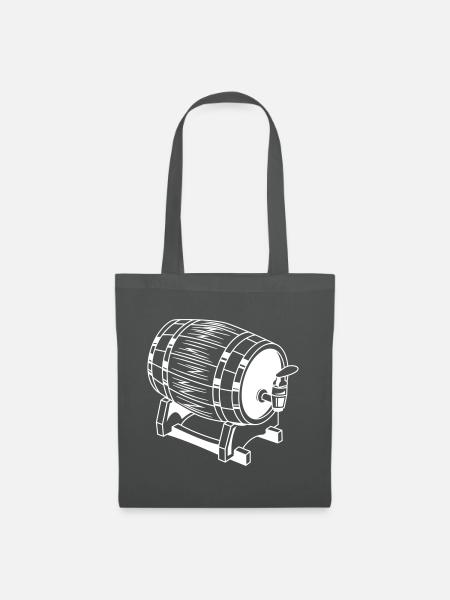 bierfass symbol fass bier - Stoffbeutel - Graphite
