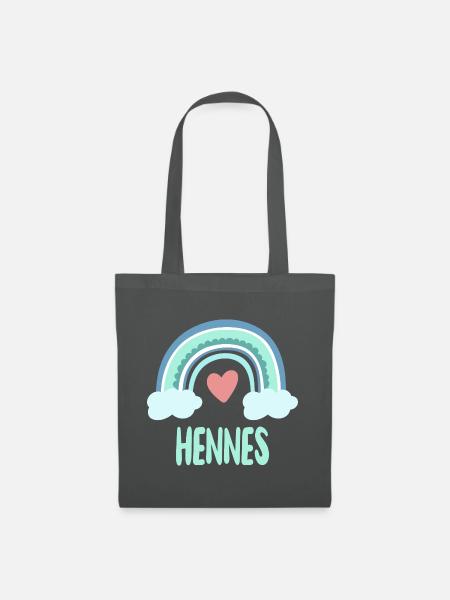 Hennes Name Regenbogen Baby - Stoffbeutel - Graphite