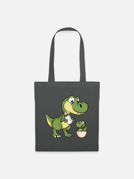 Dinosaurier Milch Baby Dino Dinos Geschwister - Stoffbeutel - Graphite