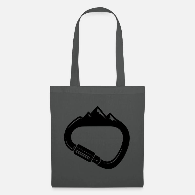 Karabiner und Berge – Einfach Klettern - Stoffbeutel - Graphite