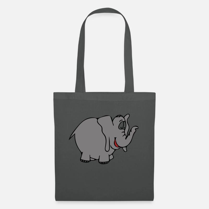 Elefant,Tier,Comic,Kinder - Stoffbeutel - Graphite
