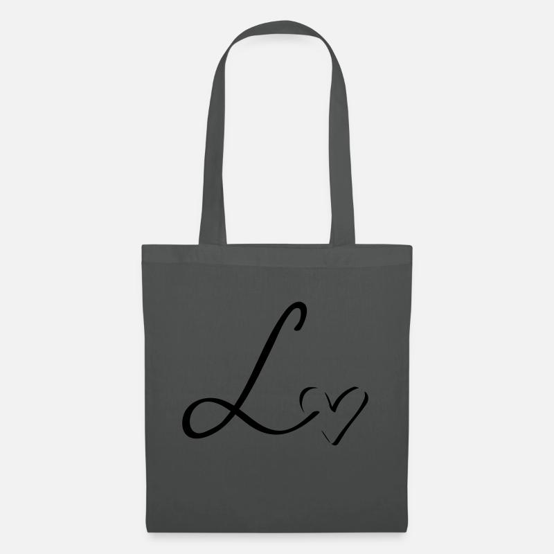Buchstabe L Anfangsbuchstage - Stoffbeutel - Graphite