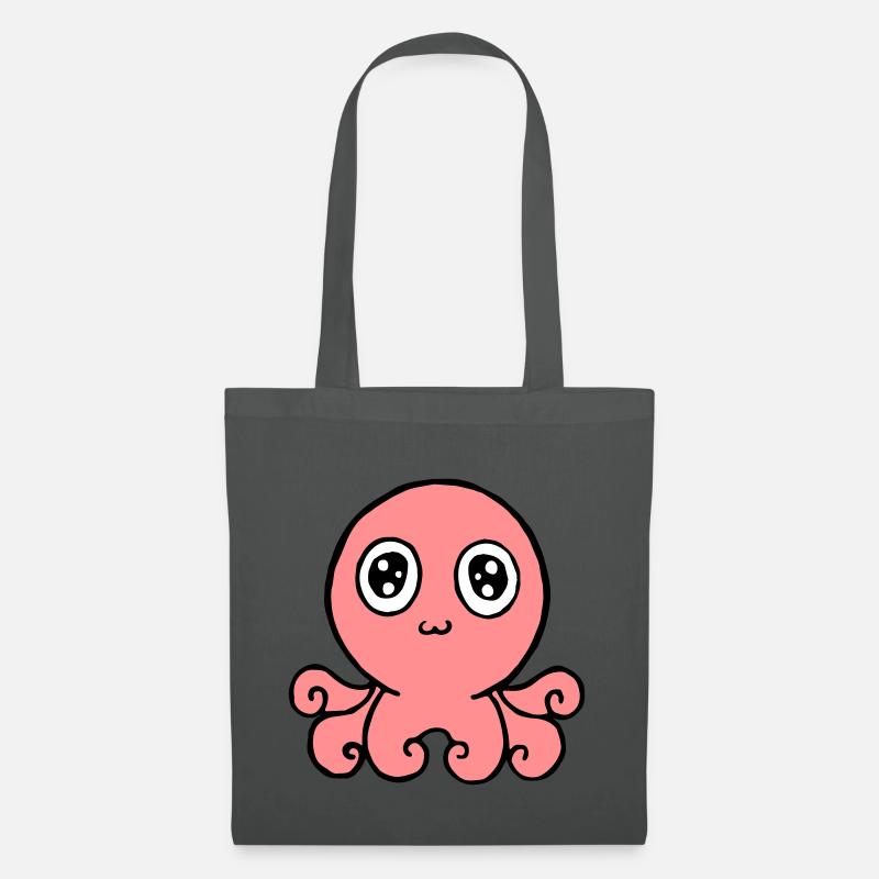 glücklicher Oktopus - Stoffbeutel - Graphite