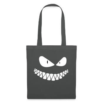 Creepy grinning face - Tote Bag - graphite grey - Front