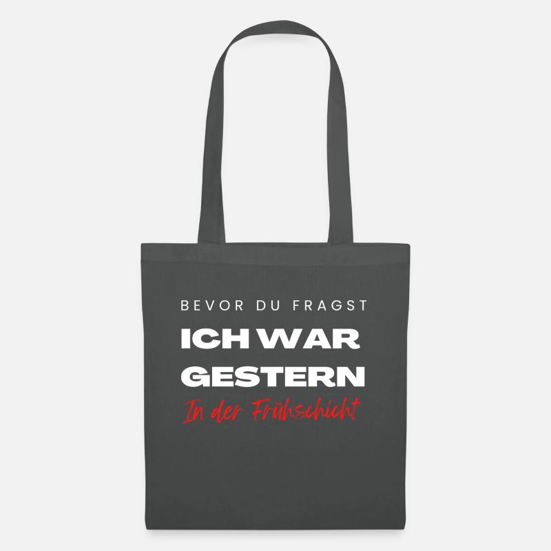Frühschicht Arbeiter Sprüche Geschenke Chef - Stoffbeutel - Graphite