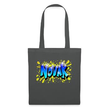 Graffiti NOVAK splash yellow name printable - Tote Bag - graphite grey - Front
