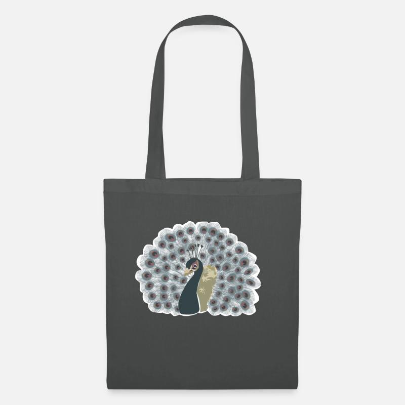 Pfau mit Rad - Stoffbeutel - Graphite