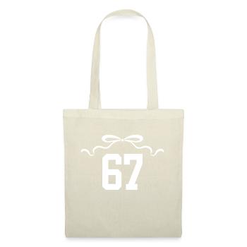 Numéro 67 noeud - 67e anniversaire - Sac en tissu - nature - Devant
