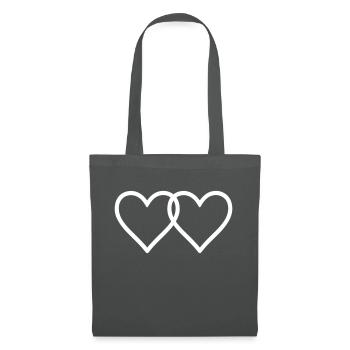 Herzen Liebe Symbol - Stoffbeutel - Graphite - Vorne