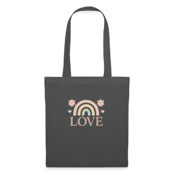 Pastell-Liebe – Retro Love Design - Stoffbeutel - Graphite - Vorne