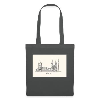 Cologne Skyline Minimalist - Tote Bag - graphite grey - Front
