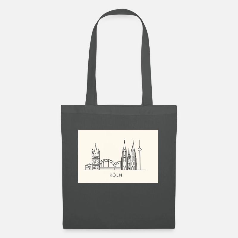 Köln Skyline Minimalistisch - Stoffbeutel - Graphite