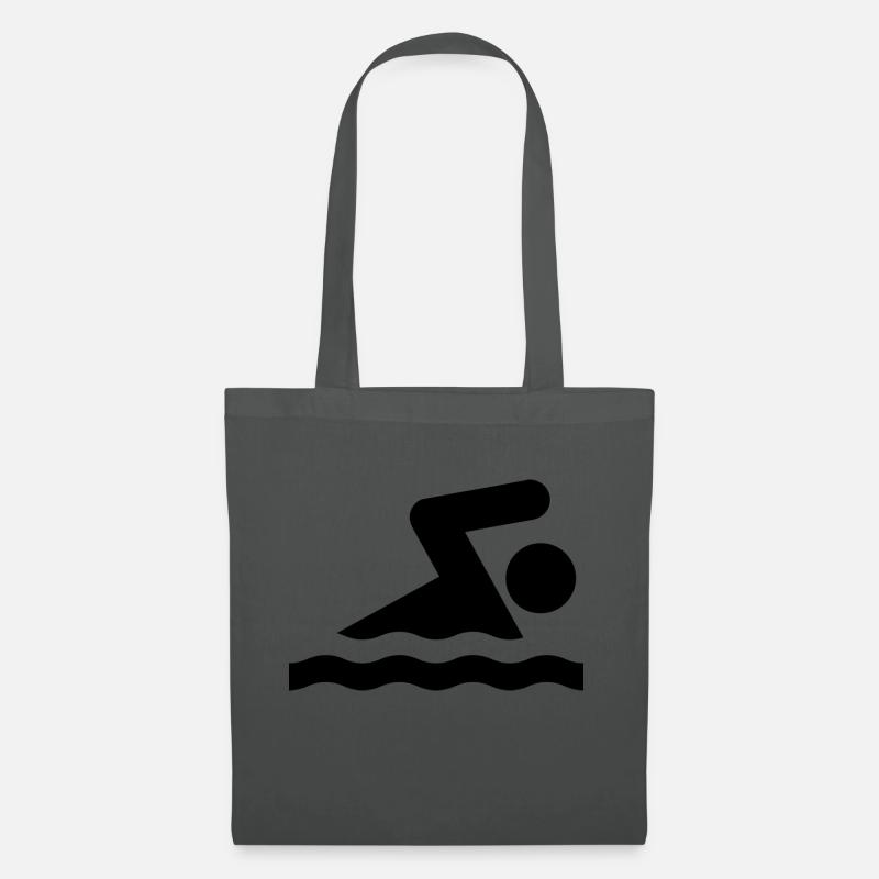 Schwimmen Schwimmer - Stoffbeutel - Graphite